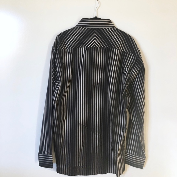 NWT Report Collection Black Stripe Shirt L - Picture 3 of 4